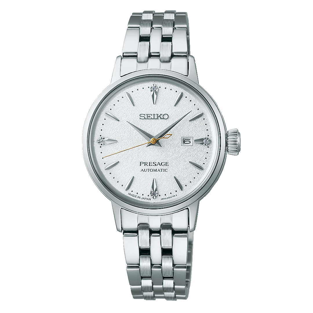 RELÓGIO SEIKO PRESAGE COCKTAIL 2R PRATEADOCOM DIAMANTES