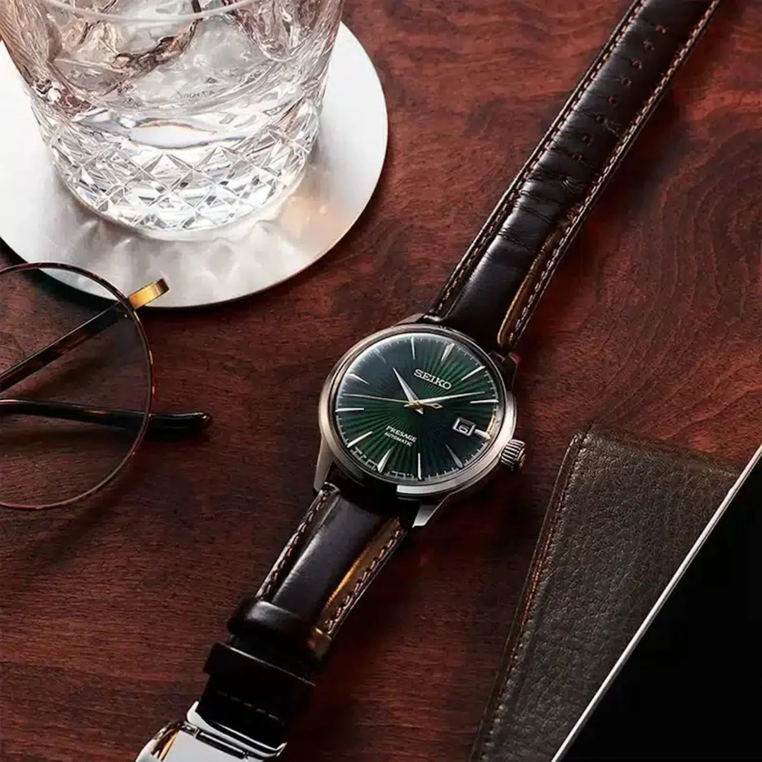 RELÓGIO SEIKO PRESAGE COCKTAIL AUTOMÁTICO MOSTRADOR VERDE