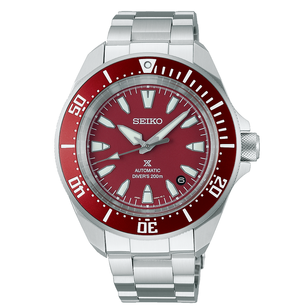 RELOGIO SEIKO PROSPEX MAR SAMURAI 4R35 VERMELHO