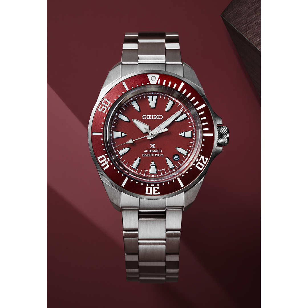 RELOGIO SEIKO PROSPEX MAR SAMURAI 4R35 VERMELHO