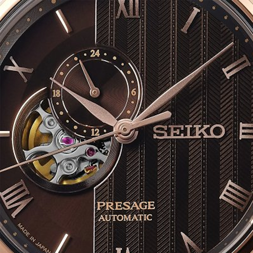 RELÓGIO SEIKO PRESAGE JAPONESE GARDEN CASTANHO