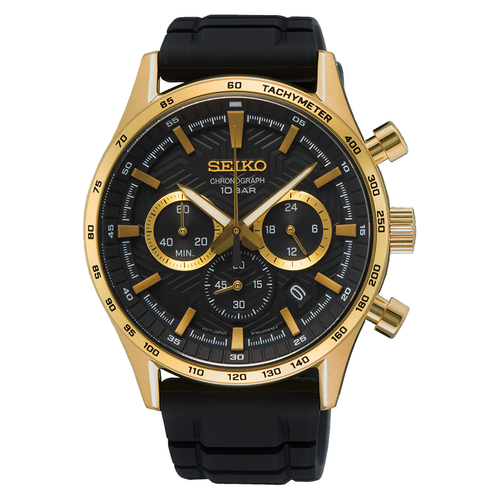 RELÓGIO SEIKO SPORTS PRETO E DOURADO