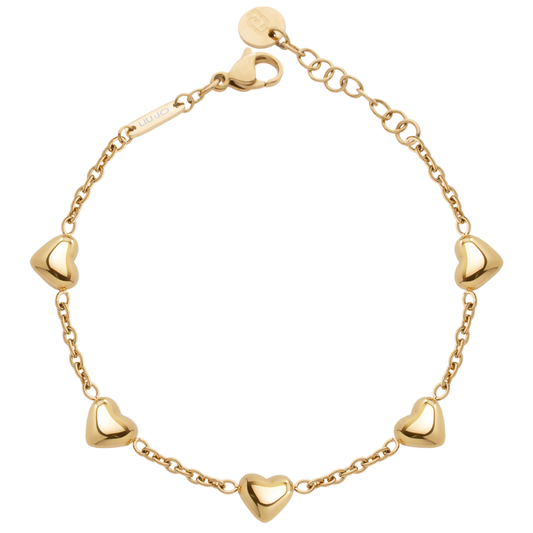 PULSEIRA LIU JO EM AÇO COM CORAÇÕES LJ3192