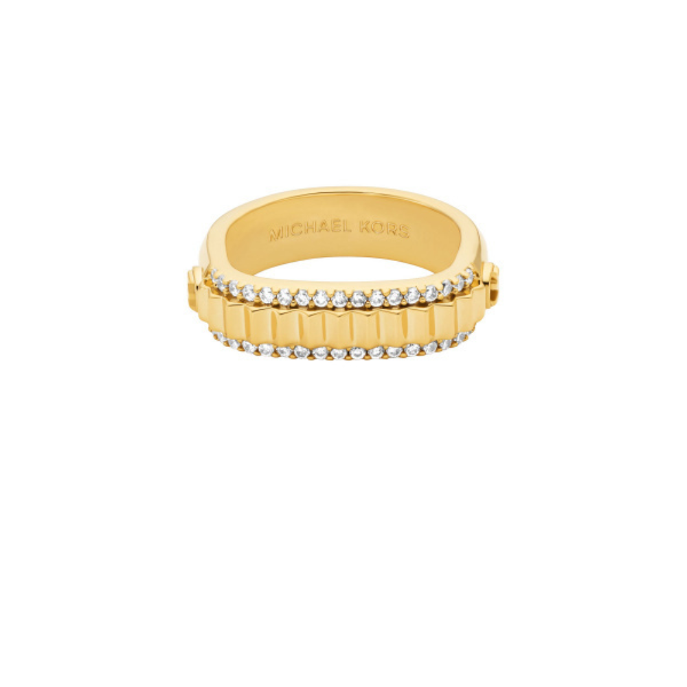 ANEL MICHAEL KORS EM AÇO PLAQUEDO A OURO18K