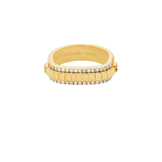 ANEL MICHAEL KORS EM AÇO PLAQUEDO A OURO18K