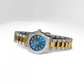RELÓGIO CAUNY ROYAL MINI AÇO BICOLOR MOSTRADOR AZUL