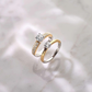 ANEL TI SENTO EM TRATA 925% BICOLOR COM ZIRCONIAS
