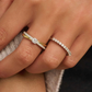 ANEL TI SENTO EM PRATA 925% BICOLOR COM ZIRCONIAS