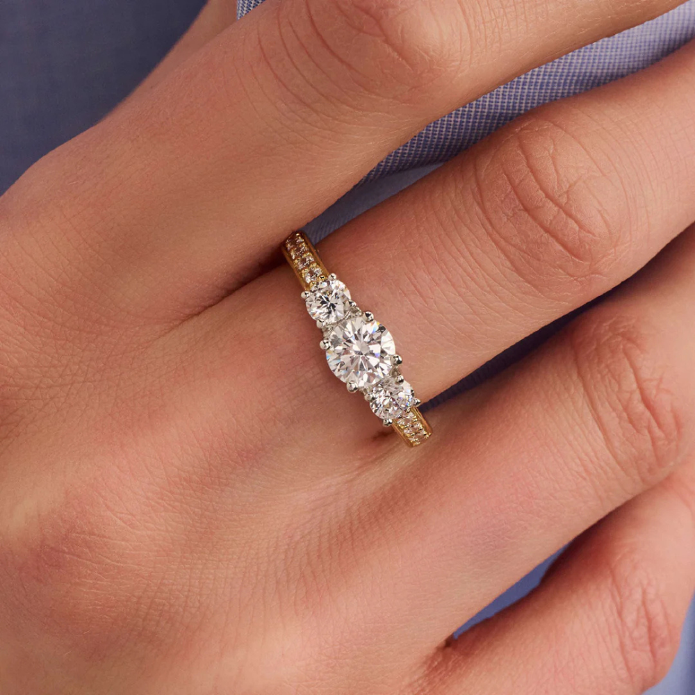 ANEL TI SENTO  EM PRATA 925% BICOLOR COM ZIRCONIAS