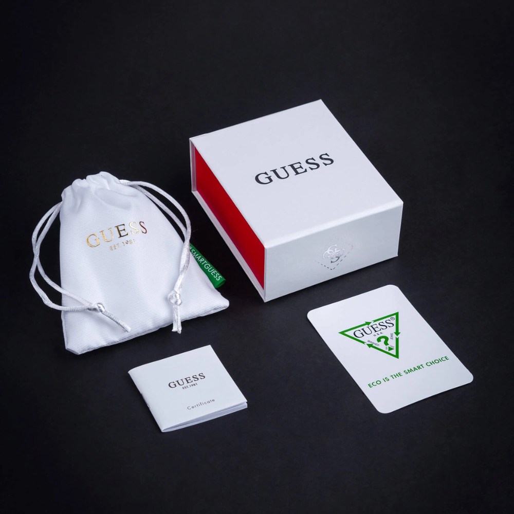 PULSEIRA GUESS EM AÇO COM CORAÇÕES E ZIRCONIAS