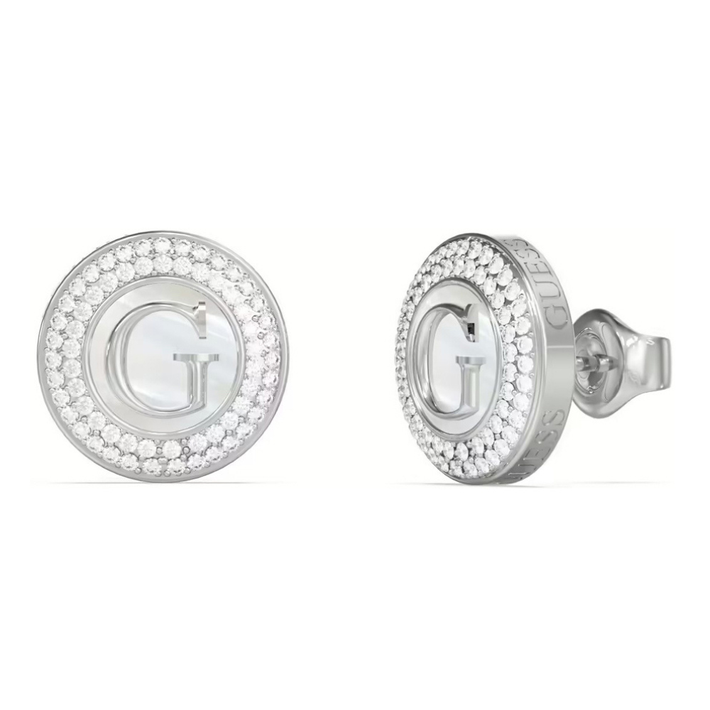 BRINCOS GUESS EM AÇO COM ZIRCONIAS