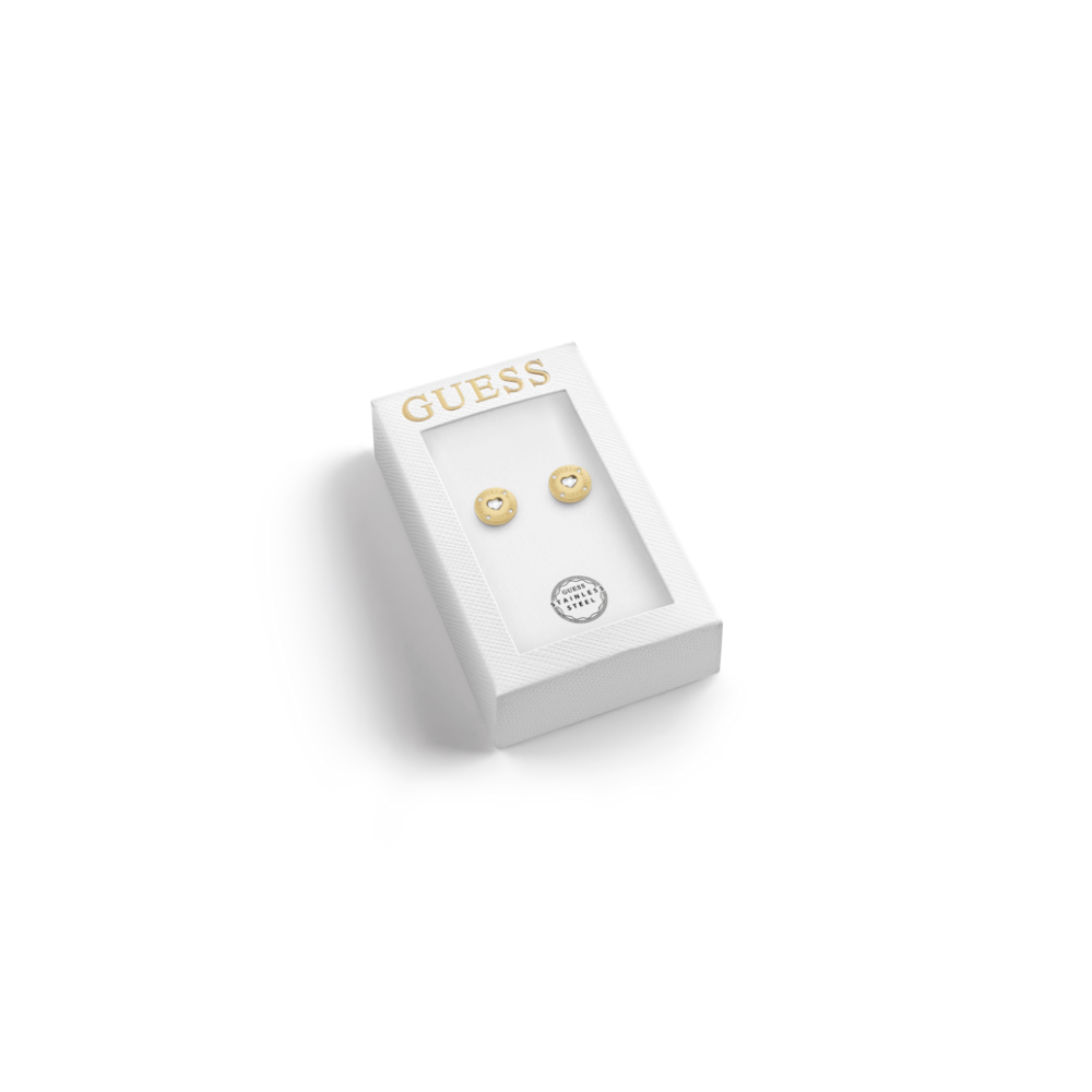 BRINCO GUESS EM AÇO COM CRISTAL CORAÇÃO