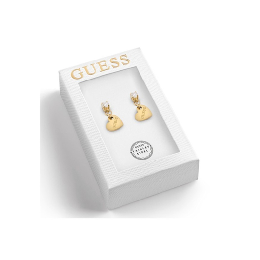 BRINCO GUESS EM AÇO COM CRISTAL CORAÇÃO PENDENTE