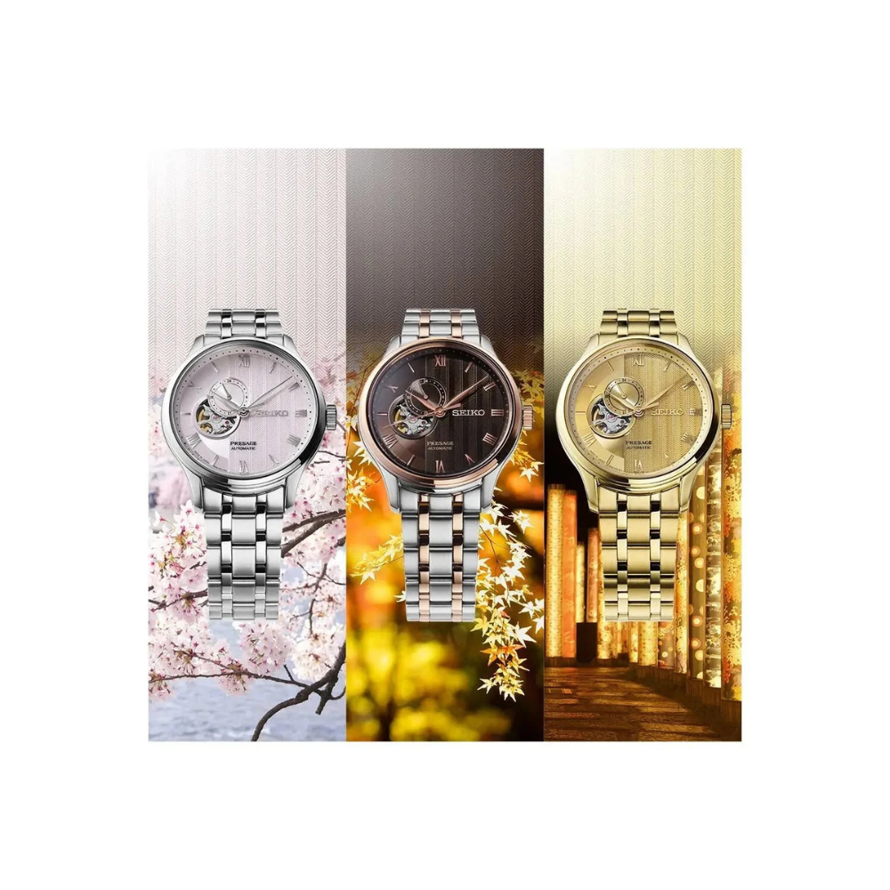 RELÓGIO SEIKO PRESAGE JAPONESE GARDEN CASTANHO