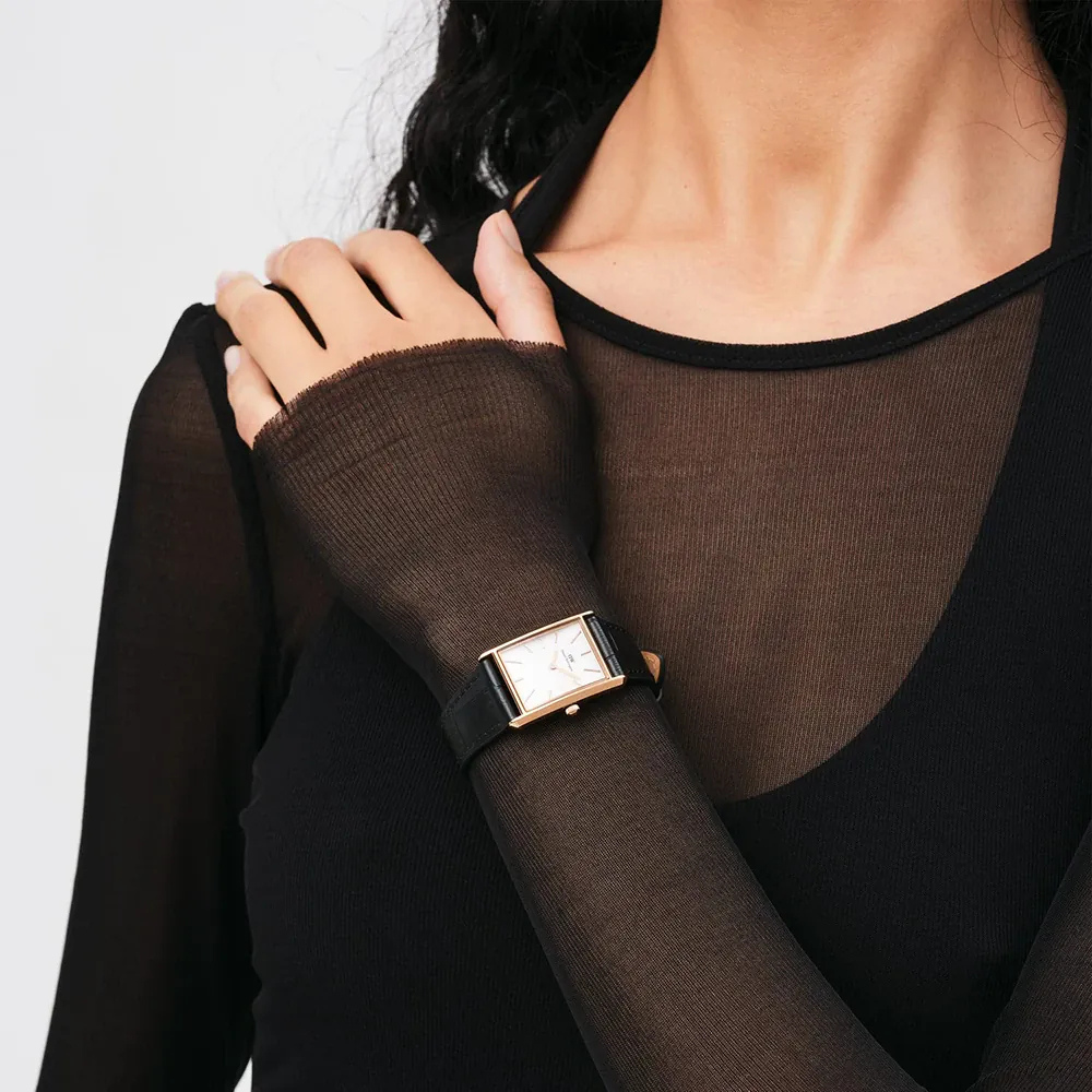 RELOGIO DANIEL WELLINGTON  THE BOUND 35X24 PELE CROC PREPA MOST BRANCO
