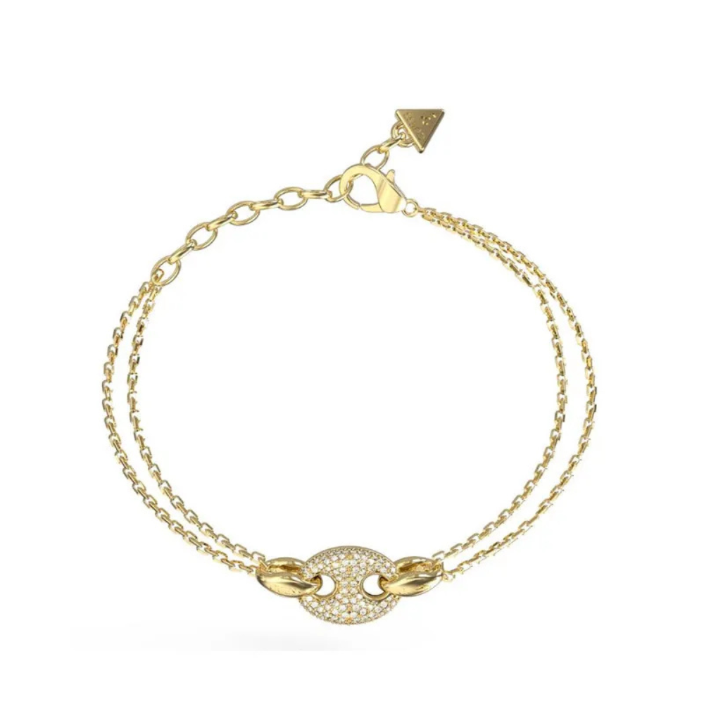 PULSEIRA GUESS MARINA DOURADA EM AÇO E ZIRCONIAS