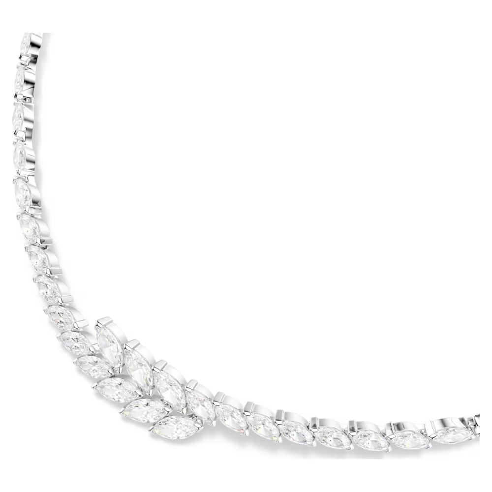 Colar Swarovski Mesmera Lapidação Marquesa, Branco, Lacado a ródio