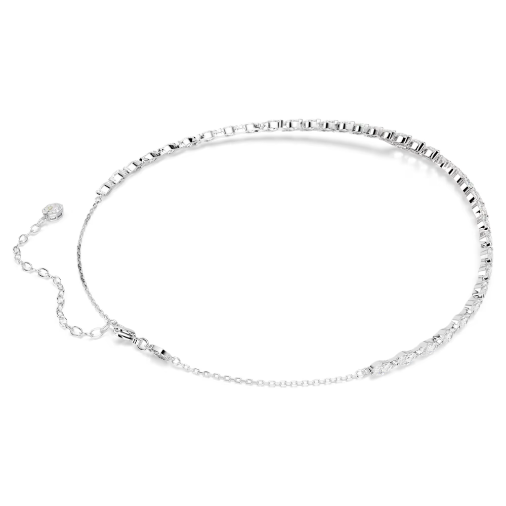 Colar Swarovski Mesmera Lapidação Marquesa, Branco, Lacado a ródio