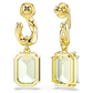 Brincos Swarovski compridos Millenia Lapidação octogonal, Verde, Acabamento em ouro de 18 quilates