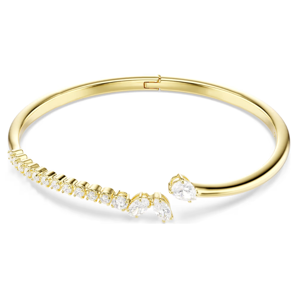 Bracelete Swarovski Mesmera Combinação de lapidações, Branca, Acabamento em ouro de 18 quilates
