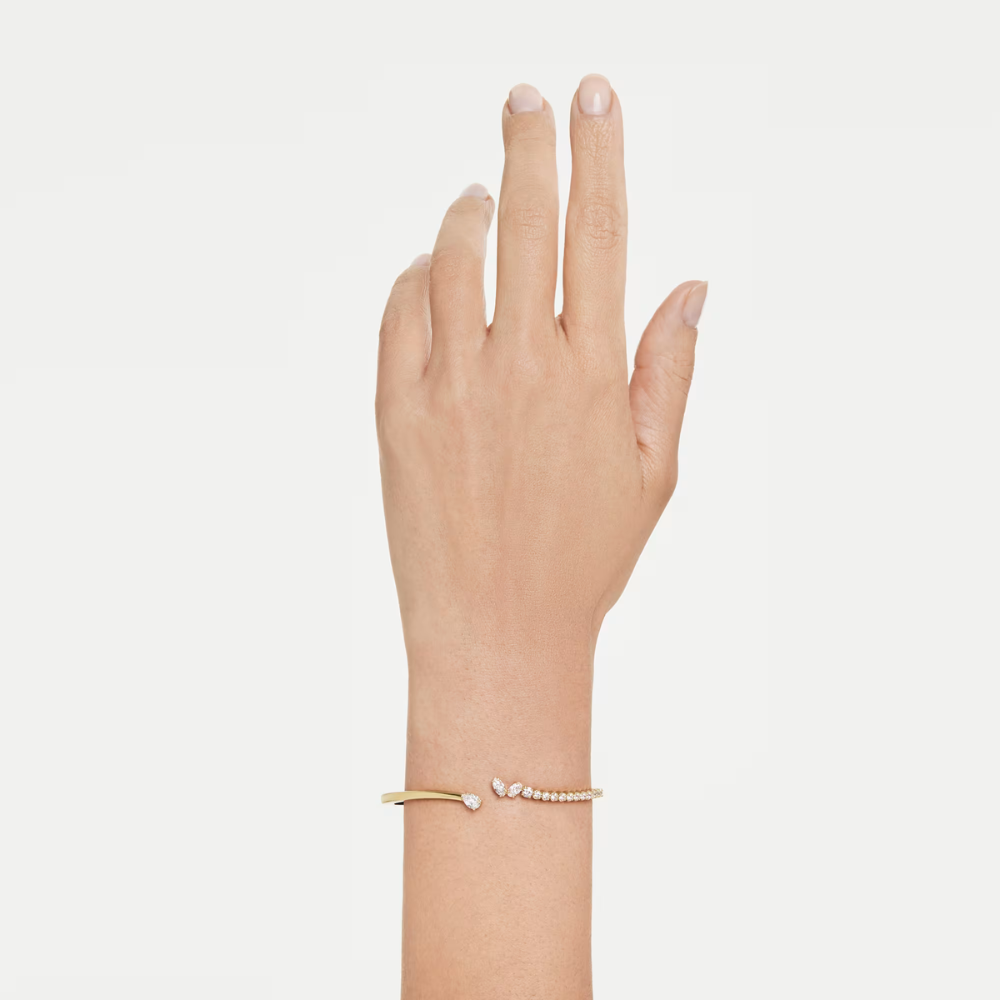 Bracelete Swarovski Mesmera Combinação de lapidações, Branca, Acabamento em ouro de 18 quilates
