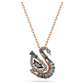 Pingente Swarovski Swan Combinação de lapidações, Cisne, Preto, Acabamento em ouro rosa de 18 quilates