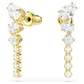 Brincos Swarovski compridos Mesmera Combinação de lapidações, Branco, Acabamento em ouro de 18 quilates