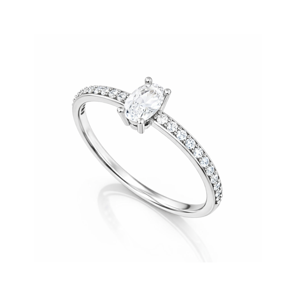 ANEL EM OURO COM DIAMANTES DE LABORATORIO