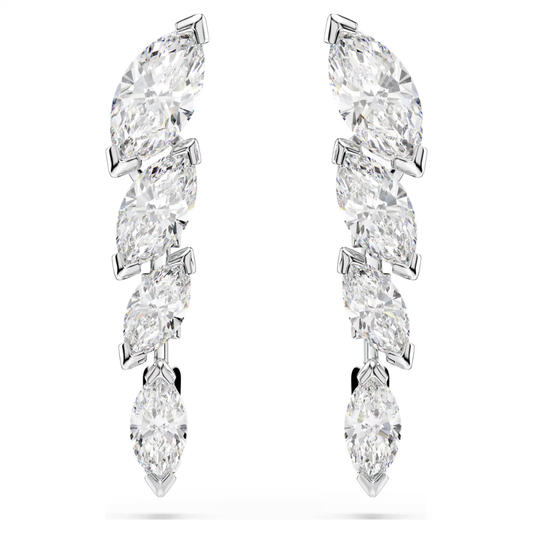 Brincos Swarovski Mesmera Lapidação Marquesa, Brancos, Lacado a ródio