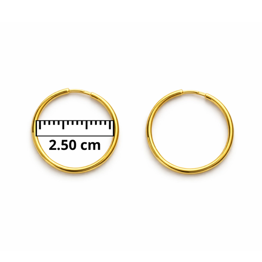 ARGOLA EM PRATA 925 - 2.50CM