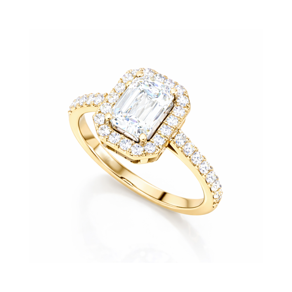 ANEL EM OURO COM DIAMANTES DE LABORATORIO