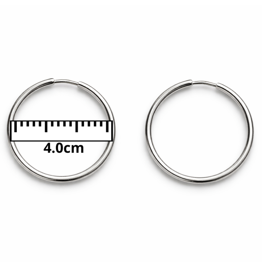 ARGOLA EM PRATA 925 - 4.0 CM