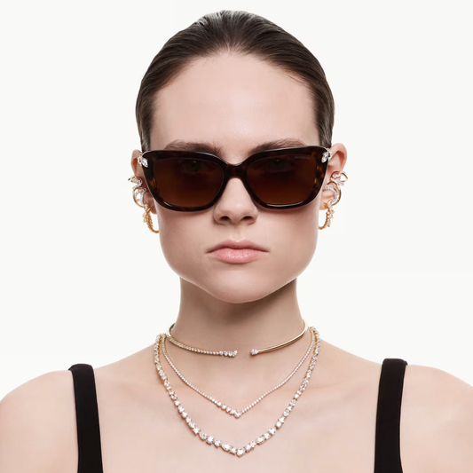 Colar Swarovski Mesmera Combinação de lapidações, Branco, Acabamento em ouro de 18 quilates