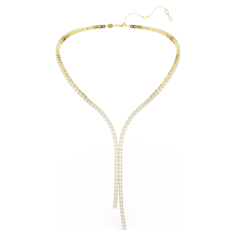 Colar Swarovski Y Matrix Lapidação redonda, Branco, Acabamento em ouro de 18 quilates