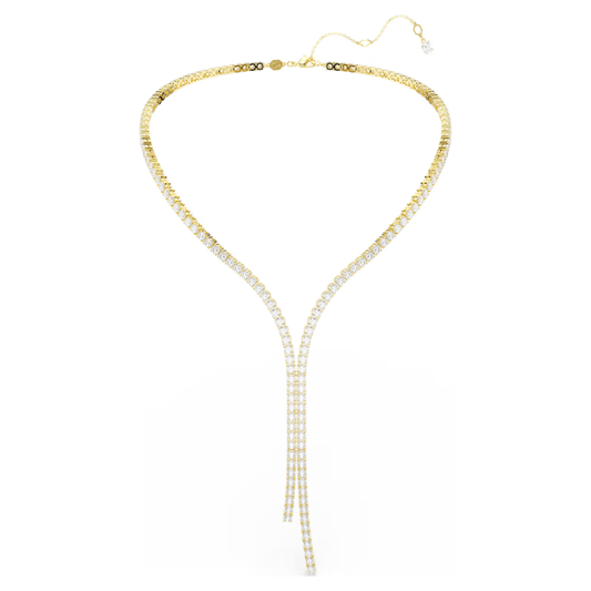 Colar Swarovski Y Matrix Lapidação redonda, Branco, Acabamento em ouro de 18 quilates