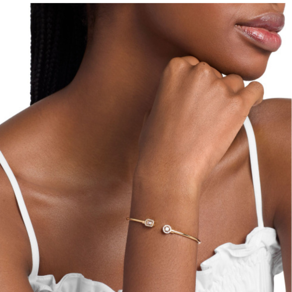 SET ( ESCRAVA +BRINCOS ) MICHAEL KORS EM PRATA 925% PLAQUEADA A OURO 18K