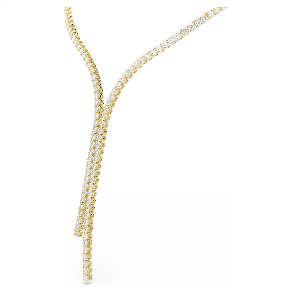 Colar Swarovski Y Matrix Lapidação redonda, Branco, Acabamento em ouro de 18 quilates
