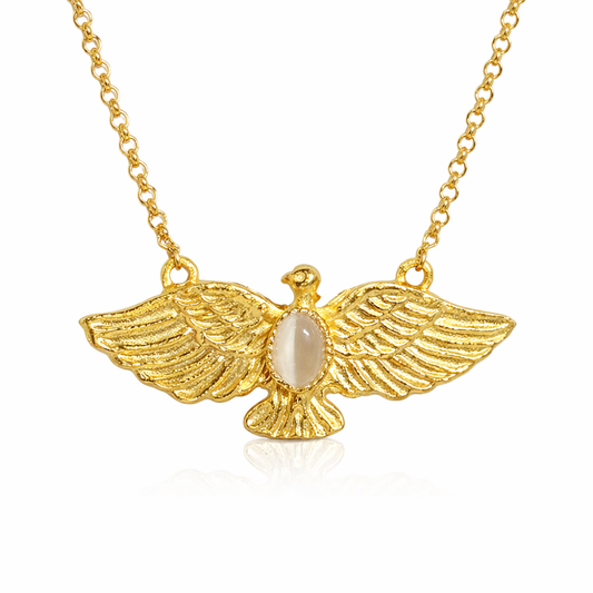 COLAR EM PRATA 925 DOURADA COM  ESPIRITO SANTO