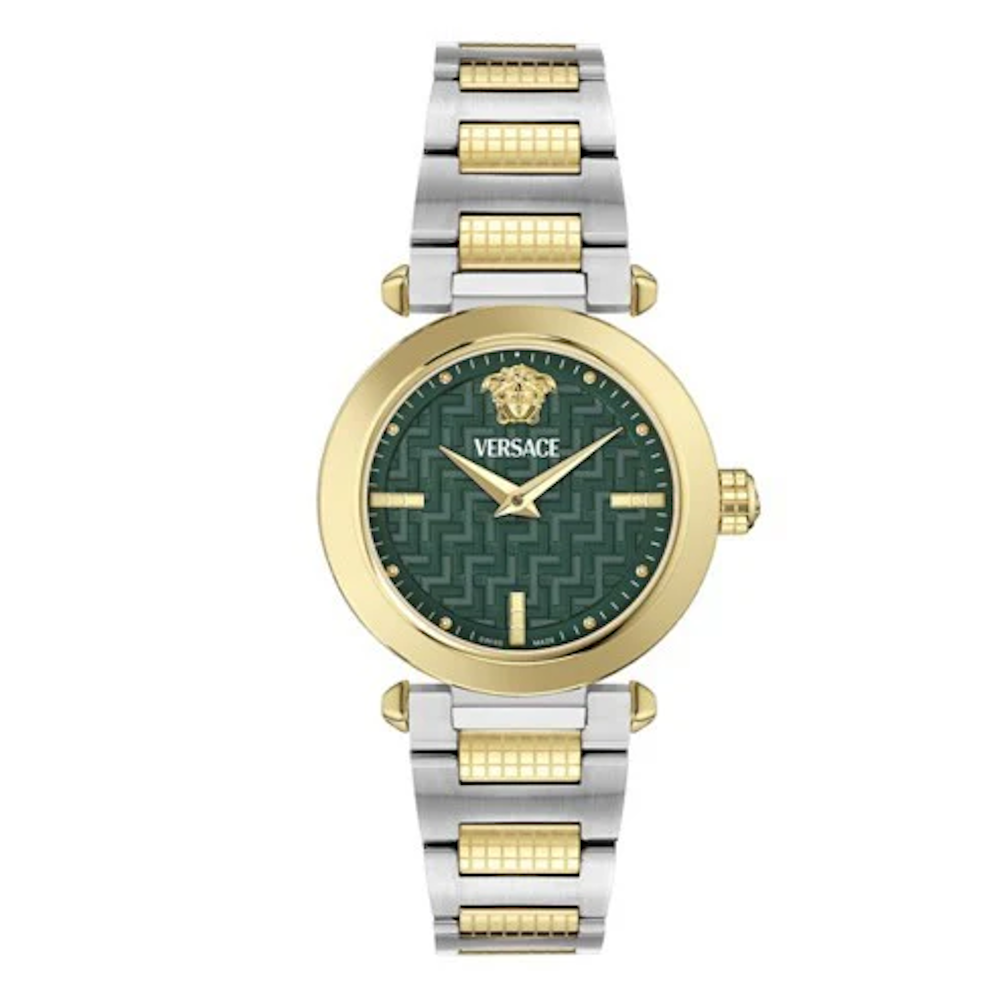 RELÓGIO VERSACE GREEK BICOLOR COM MOSTRADOR VERDE