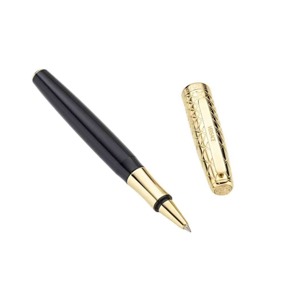 CANETA VERSACE HONOS ROLLERBALL PEN PRETO E DOURADO