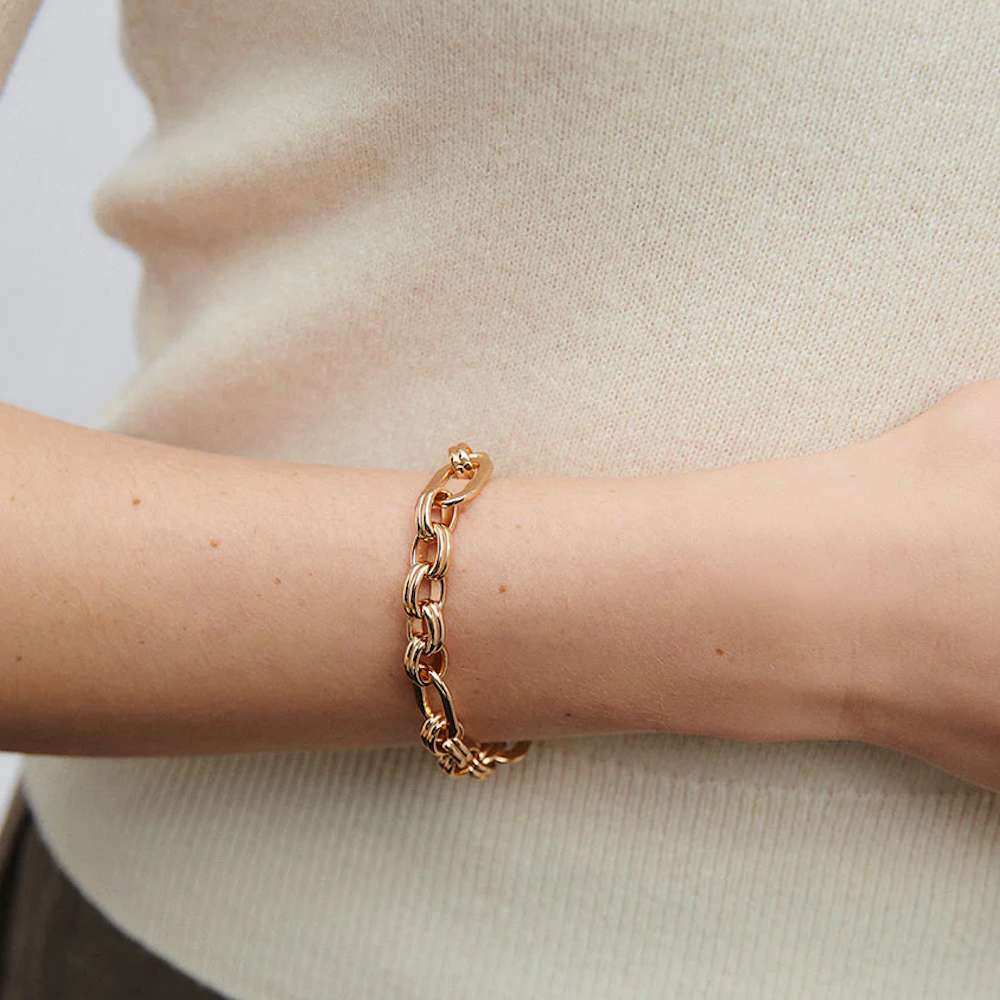 PULSEIRA VIDAL & VIDAL EM BRONZE COM BANHO DE OURO 18K