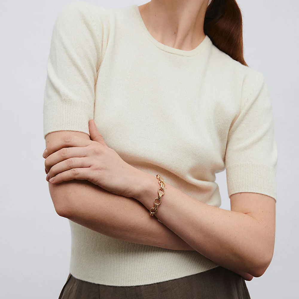 PULSEIRA VIDAL & VIDAL EM BRONZE COM BANHO DE OURO 18K