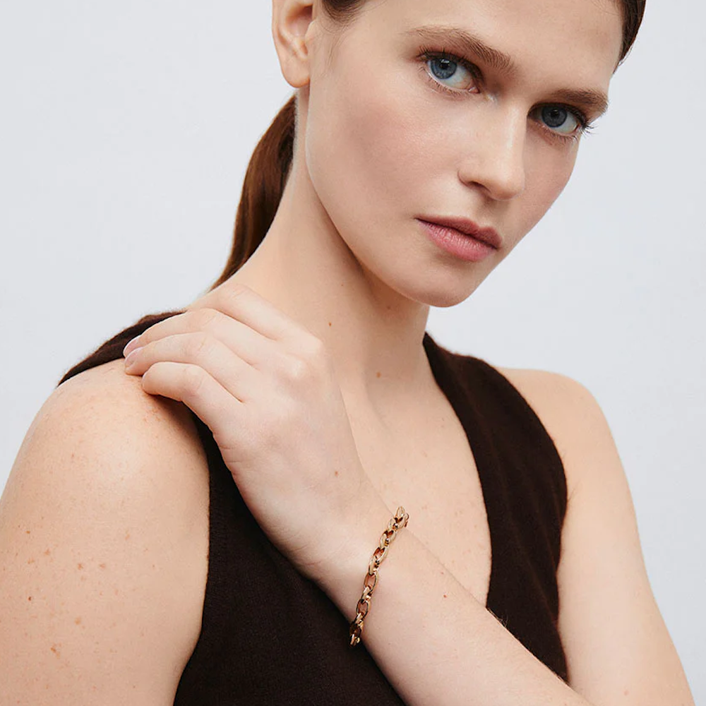 PULSEIRA VIDAL & VIDAL EM BRONZE COM BANHO DE OURO 18K