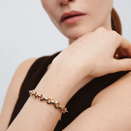 PULSEIRA VIDAL & VIDAL EM BRONZE COM BANHO DE OURO 18K