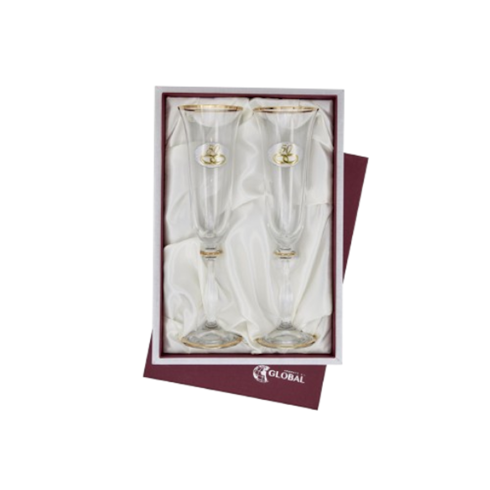 ESTOJO DE COPOS 50 ANOS DECORADO