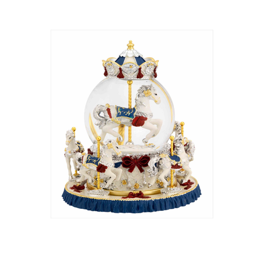 CARROSSEL CAVALO AZUL 19CMS