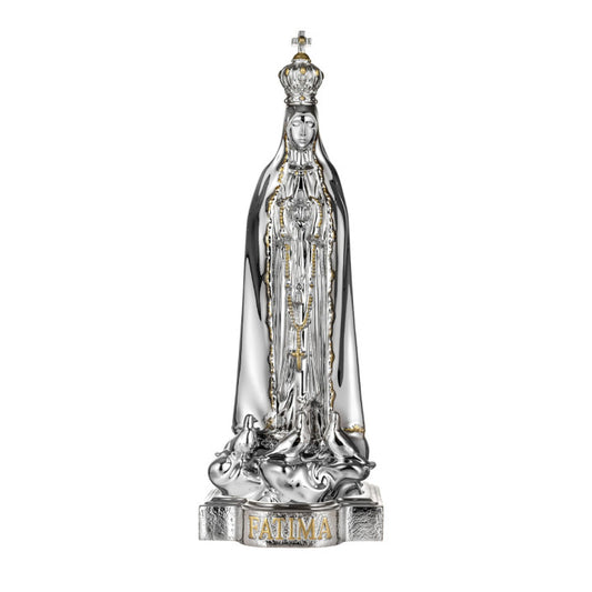NOSSA SENHORA DE FATIMA 15,5CM BILAMINADO COM BANHO DE PRATA