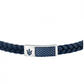 PULSEIRA MASERATI EM AÇO E PELE AZUL "JM4249IK01"