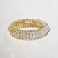 PULSEIRA SWAROVSKI IDYLLIA LAPIDAÇÃO OVAL, BRANCA, LACADO A DOURADO