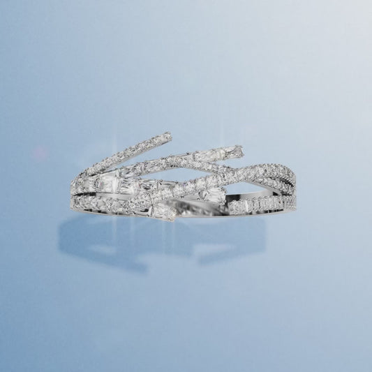 Pulseira Swarovski Matrix bangle, Mixed cuts, White, Rhodium plated